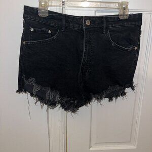 Zara black jean shorts